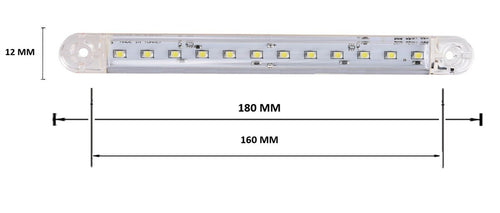 LED Бял Диоден Маркер Габарит Токос със 12 светодиода за камион ремарке бус ван каравана платформа 12V-24V