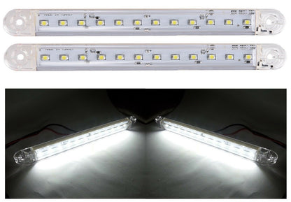 LED Бял Диоден Маркер Габарит Токос със 12 светодиода за камион ремарке бус ван каравана платформа 12V-24V