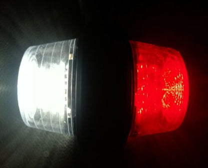 Комплект от 2 броя 12-24V висококачествени LED Диодни Странични Маркери, Рогчета, Светлини За Камион, Ремарке, Каравана, Кемпер АТВ и др., бяло-червено