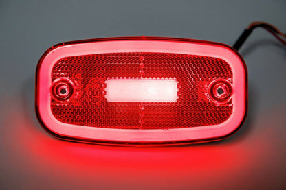 LED Червен Светодиоден Габарит Маткер Токос Неон Ефект, 122mm x 63mm , с Три Функции 12V-24V