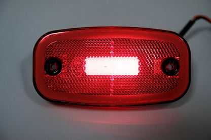 LED Червен Светодиоден Габарит Маткер Токос Неон Ефект, 122mm x 63mm , с Три Функции 12V-24V