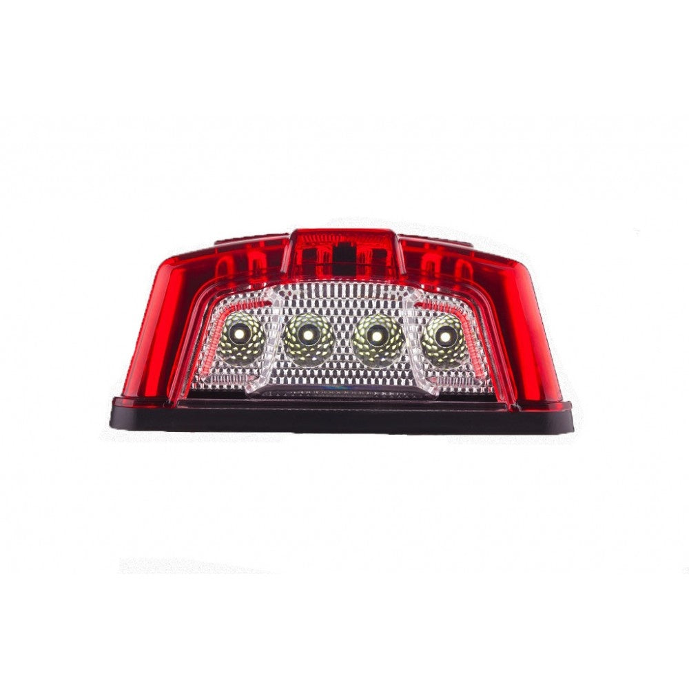 Комплект от 2 броя LED Плафон за регистрационен номер червен 12-24V за камион, ремарке, каравана, бус, трактор и др
