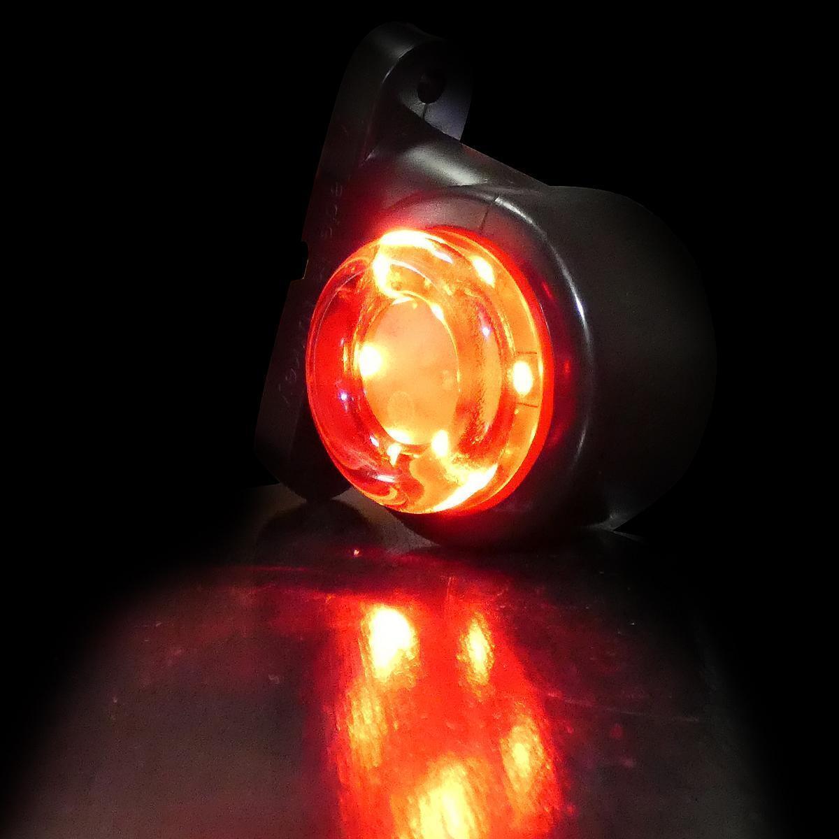 Комплект от 2 броя Въртящи се LED Светодиодни Габарити Токоси Рогче Рогчета 12-24V Червено-Бяло За Ремаркета Платформи Камиони Каравани и др.