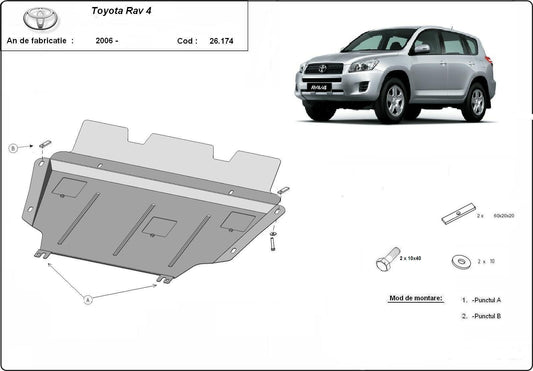 Метална кора под двигател и скоростна кутия - дизел TOYOTA RAV4 от (2005-2012)