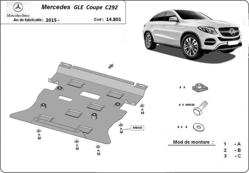 Метална кора под двигател и скоростна кутия MERCEDES GLE (C292) купе от 2015