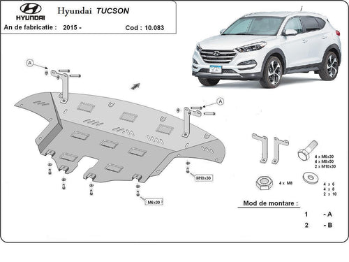 Метална кора под двигател и скоростна кутия сled 2015 HYUNDAI TUCSON от 2009 до 2015
