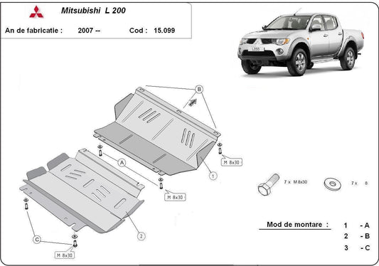 Метална кора под двигател MITSUBISHI L200 от 2006