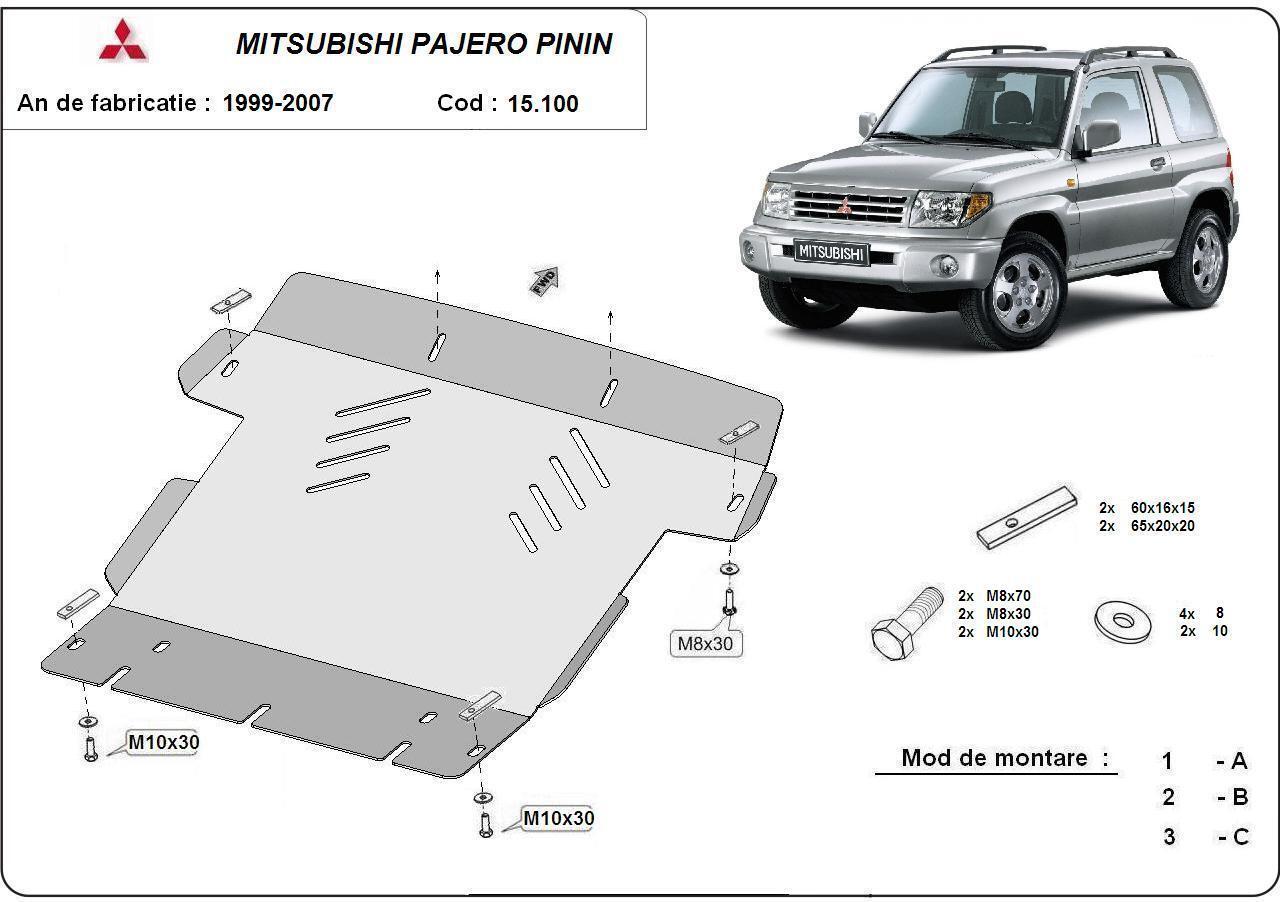 Метална кора под двигател MITSUBISHI PAJERO PININ от 1991 до 2000