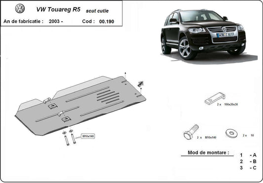 Метална кора под скоростна кутия VOLKSWAGEN TOUAREG от 2007 до 2010