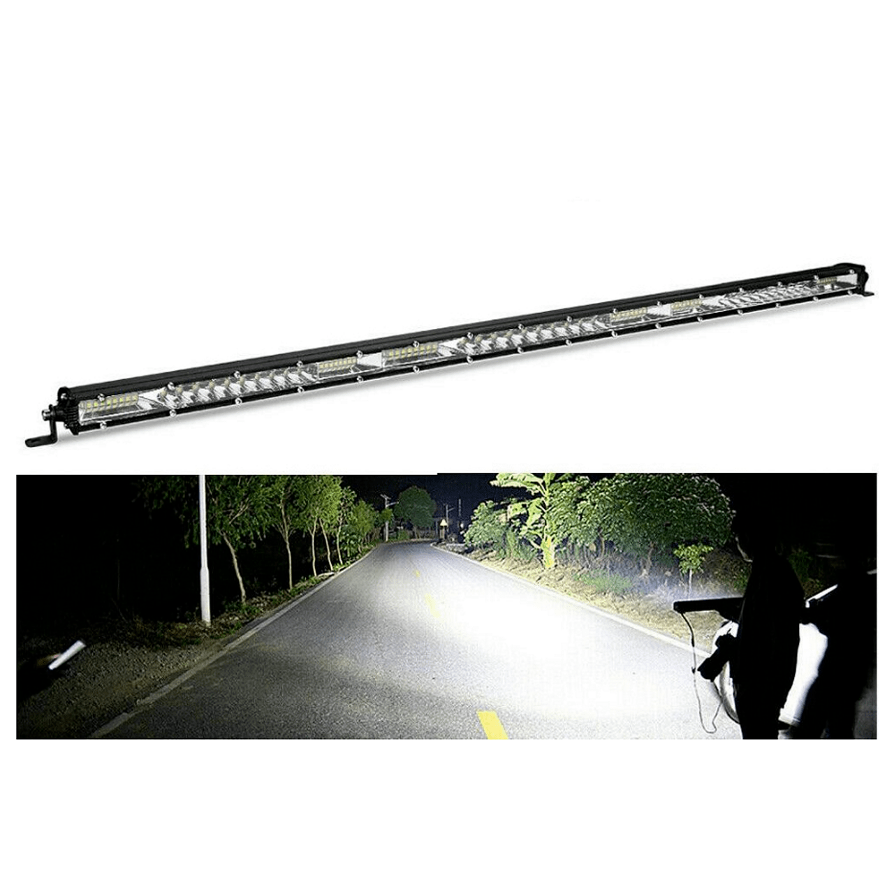 Мощен Едноредов Слим Led Бар 23" (58см) 180W 9000lm Комбо светлина, Ултра Тънък, 12/24V