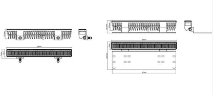 15" (38см) LED BAR 55W 4800lm 6000K 12V/24V две функции - ДНЕВНИ и ДЪЛГИ светлини със стойка за номер