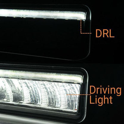 15" (38см) LED BAR 55W 4800lm 6000K 12V/24V две функции - ДНЕВНИ и ДЪЛГИ светлини със стойка за номер