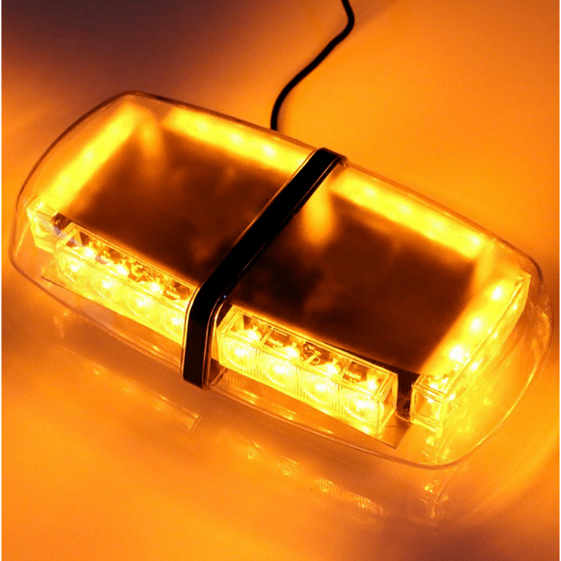 Оранжева аварийна лампа с магнит 31см 24W 12/24V led аварийна сигнална блиц лампа маяк за пътна помощ