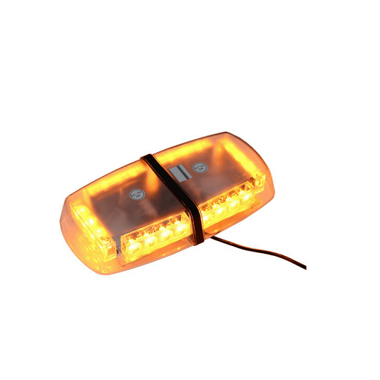 Оранжева аварийна лампа с магнит 31см 24W 12/24V led аварийна сигнална блиц лампа маяк за пътна помощ /бяло стъкло/