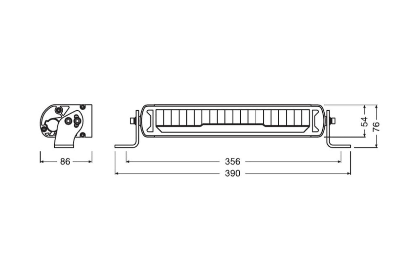 OSRAM ON-ROAD LIGHTBAR MX250-CB LED BAR 45W 356x86x54mm 6000K, 2700LM, 12/24V, IP69K, E-mark E4 led лайт бар