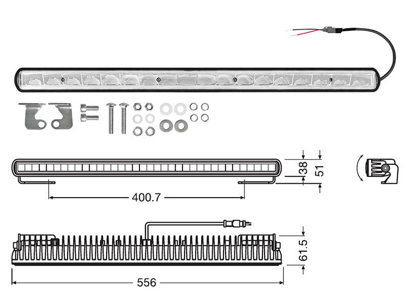 OSRAM ON-ROAD LIGHTBAR SX500-SP LED BAR 45W 556x61x38mm led лайт бар