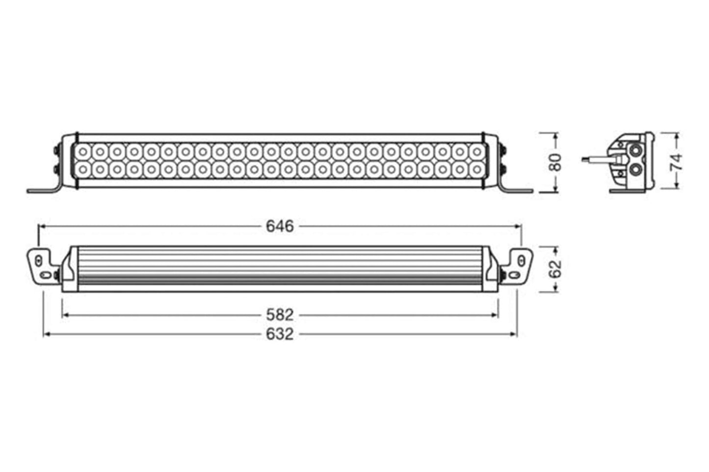OSRAM ON-ROAD LIGHTBAR VX500-CB 72W 582x62x80mm 6000K, 4100LM, 12/24V, IP67, E-mark E4