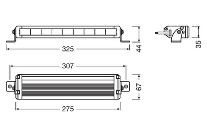 OSRAM ON-ROAD LIGHTBAR VX250-SP Слим LED BAR 27W 275X36X67mm 6000K, 1500LM, 27W, 12/24V, IP67, E-mark E4