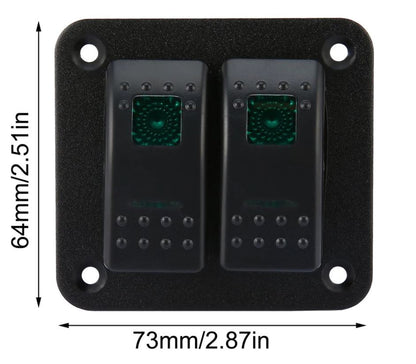 Панел/табло с 2 бутона ON/OFF - универсален, за вграждане 12V - 24V