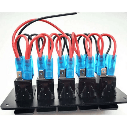 Панел/табло с 5 бутона ON/OFF - универсален, за вграждане 12V - 24V