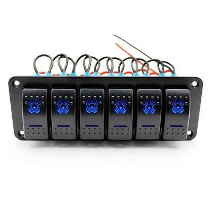 Панел/табло с 6 бутона ON/OFF - универсален, за вграждане 12V - 24V