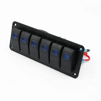Панел/табло с 6 бутона ON/OFF - универсален, за вграждане 12V - 24V