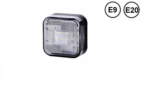 LED Бял Светодиоден Светлоотразителен Габарит Стоп Маркер Токос Червен Е-Mark 4 LED 12V-24V 6.7 см от Полша