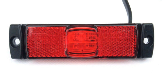 LED Светодиоден Червен Водоустойчив Габарит Маркер Fristom Е-Mark 12V-24V 130mm x 32mm x 14.5mm