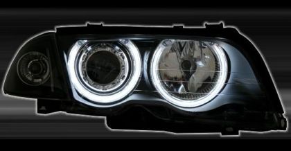 Кристални фарове за BMW E46 седан (1998-2001) - черни с CCFL