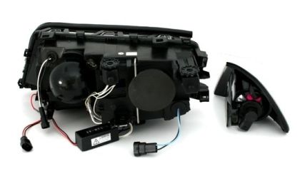 Кристални фарове за BMW E46 седан (1998-2001) - черни с CCFL