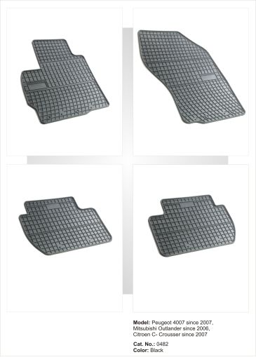 Гумени стелки за PEUGEOT 4007 / CITROEN C-Crosser (2007-2012) / MITSUBISHI Outlander II (2005-2012), марка Frogum