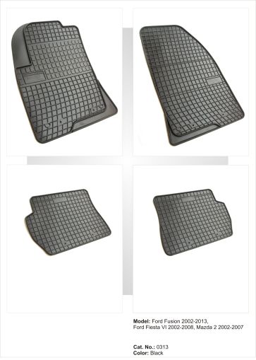 Гумени стелки за FORD Fusion (2005-2012) / Fiesta (2005-2008)/ MAZDA 2 (2002-2008), марка Frogum