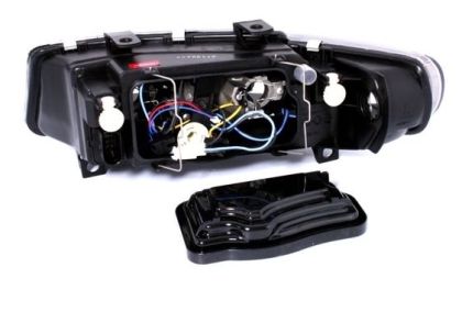 Кристални фарове Angel Eyes SEAT LEON / TOLEDO (99-04)- черни