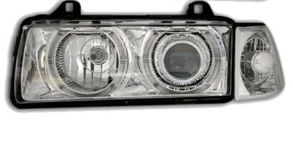 Кристални фарове за BMW E36 Angel Eyes (1991-2000) 4d sedan - хром