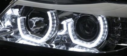 Кристални фарове 3D Angel Eyes BMW X5 (1999-2003) - черни