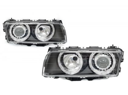 Тунинг фарове Angel Eyes BMW E38 (1994-1998) - черни