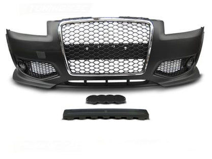 Предна броня за Audi A3 8P (2005-2008) - RS Дизайн с хром решетка