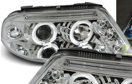 Кристални фарове Angel Eyes VW PASSAT B5.5 (01-05) - хром