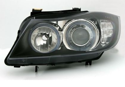 Кристални фарове Angel Eyes BMW E90 (2005-2009) - черни