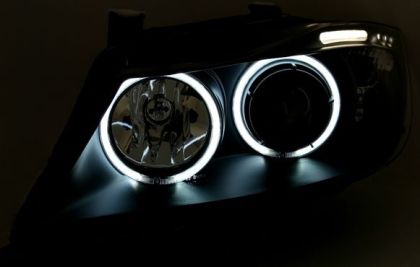Кристални фарове Angel Eyes BMW E90 (2005-2009) - черни