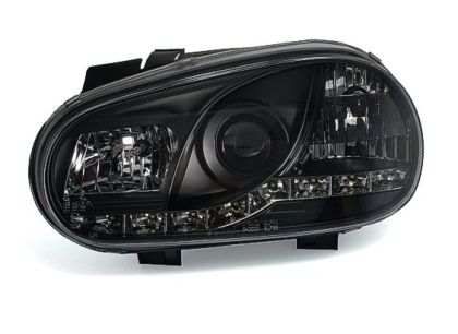 Кристални фарове Dayline GOLF IV - черни