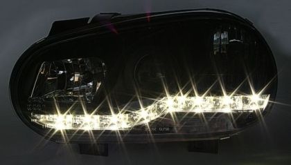 Кристални фарове Dayline GOLF IV - черни
