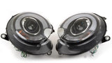 Кристални фарове за Mini Cooper (2006-2010) - ледбар дизайн черни