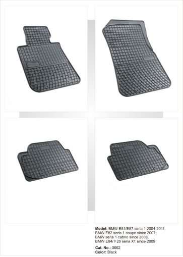 Гумени стелки за BMW 1 Серия E81 / E87 / F20 / BMW X1 E84 (2004-2015), марка Frogum