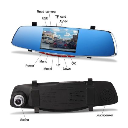 Видеорегистратор 1080 FULL HD с 5" LCD дисплей, камера за задно виждане и G-Sensor