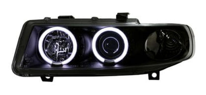 Кристални фарове Angel Eyes SEAT LEON / TOLEDO (1999-2004)- черни