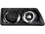 Кристални фарове ANGEL EYES CRX (88-89) с 1 ринг и лупа -черни