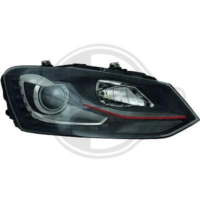 Кристални фарове VW POLO 6R (2009+) - GTI Design черни