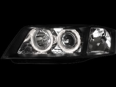 Кристални фарове AUDI A6 (2001-2003) за фабричен ксенон - черни