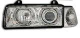 Кристални фарове за BMW E36 Angel Eyes (1991-2000) 2d coupe - хром